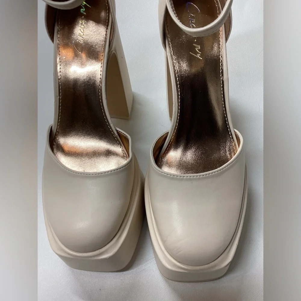 Sam Edelman Bailey Two-Piece Ankle-Strap‎ Platform Pumps Size 8.5